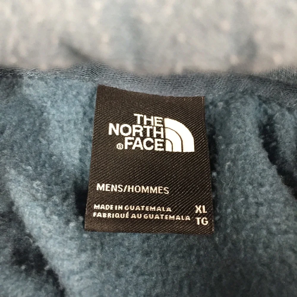 The North Face Mens XL Half Dome Pullover Hoodie Blue Teal Brown Logo Fleece